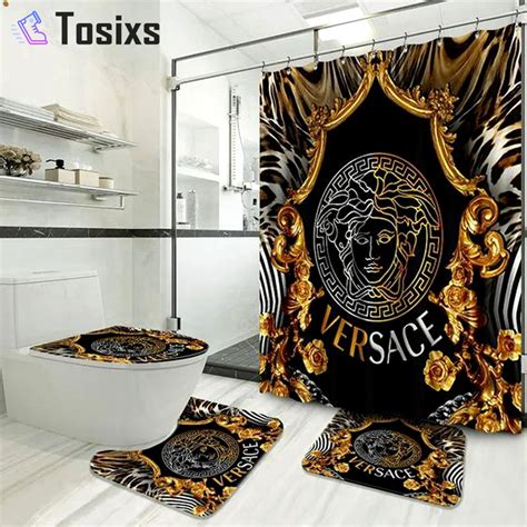 versace bathroom mat|versace shower curtain set.